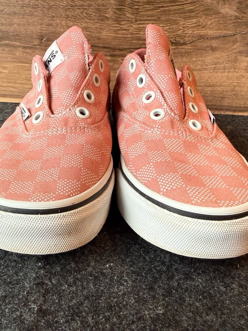 Vans Doheny Checkerboard Sneakers Pink White Womens 7 No Laces - Picture 4 of 8